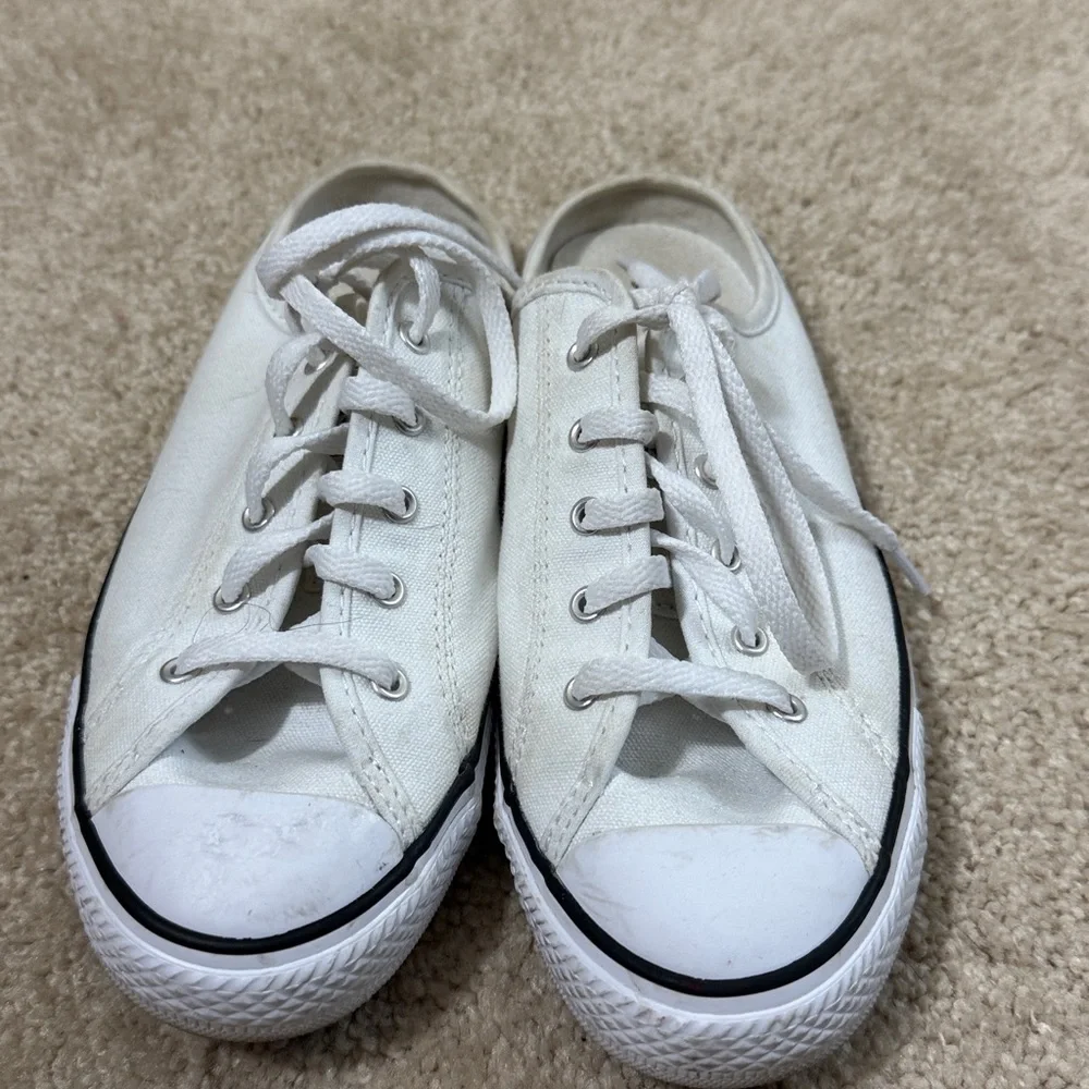Converse All Star White Canvas Slip-On Shoes - Picture 2 of 7